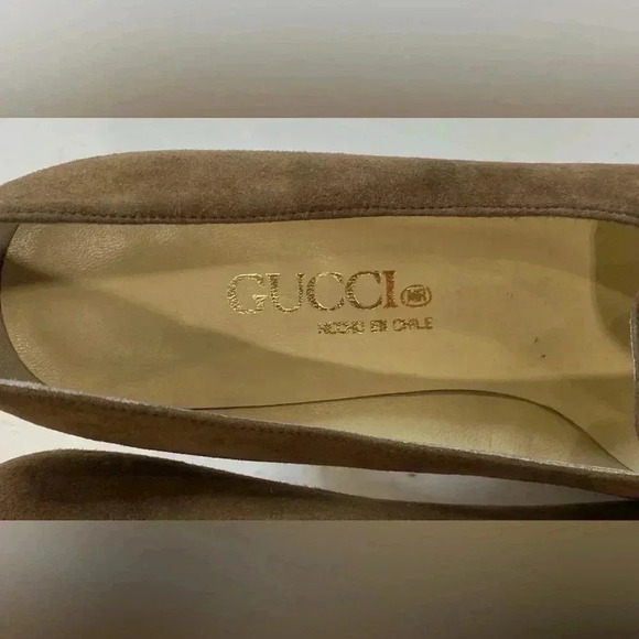 GUCCI Suede Bow Pumps Heels Brown Women Size 34 - Picture 6 of 16